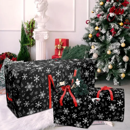 Miniatura 7 de RICHIE Bolsa de almacenamiento para árbol de Navidad de 9 pies (juego de 3 piezas), bolsa Oxford 600D para árbol de Navidad a prueba de desgarros