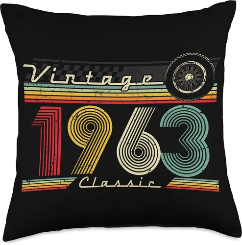 Miniatura 4 de 1963 vintage birthday retro Limited Edition men woman gift Throw Pillow