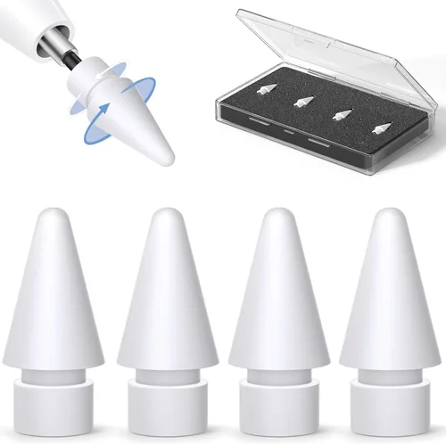 Puntas de repuesto para Apple Pencil Pro/Pencil de 2ª generación/Pencil de 1ª generación/Pencil USB-C (paquete de 4)