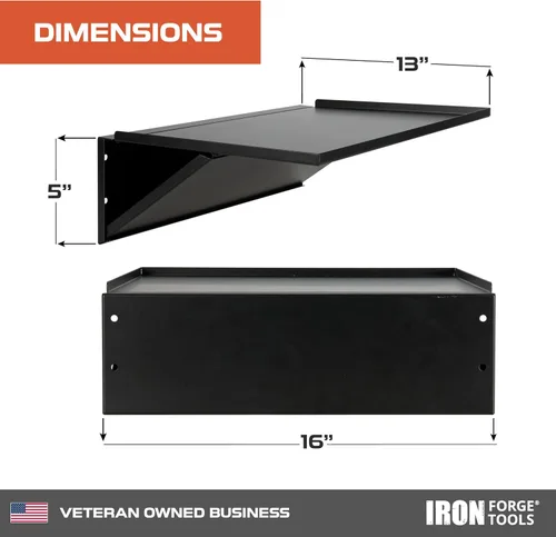 Miniatura 2 de Iron Forge Tools Estante lateral universal para caja de herramientas – 16 x 12 pulgadas. Accesorios para carrito de herramientas plegable Bandeja