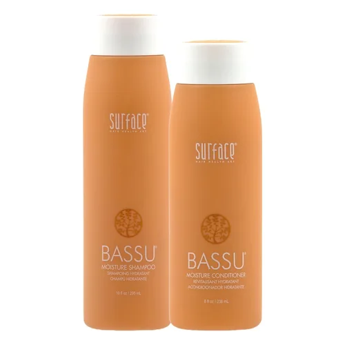Surface Hair Bassu - Paquete de champú y acondicionador de humedad, trae el cabello decolorado, seco y dañado de vuelta a la vida, juego de 2 piezas