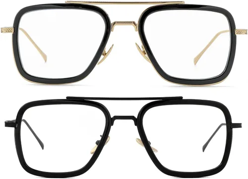 Miniatura 2 de Gafas de bloqueo de luz azul estilo Tony Stark para hombres y mujeres, gafas de juegos de computadora de Iron Man y Spider-Man Paquete de dos