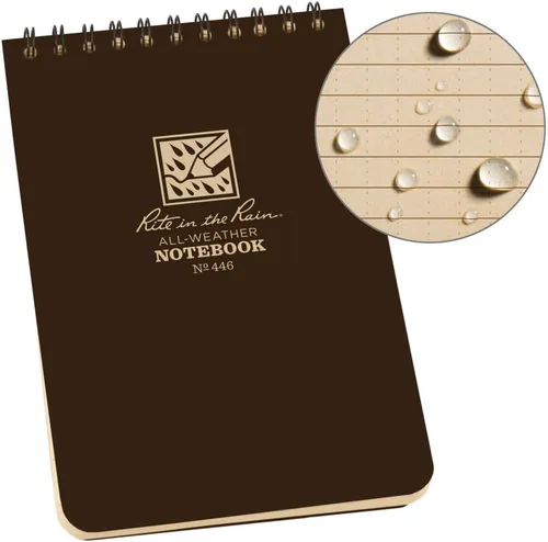 Miniatura 18 de Rite In The Rain Cuaderno de espiral superior resistente a la intemperie, 4 x 6 pulgadas, cubierta negra, patrón universal (No. 746-3), paquete de 3