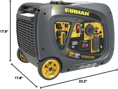 Miniatura 10 de FIRMAN Generador portátil inversor, motor de 171 cc con arranque eléctrico, generador de energía de 3300 W con tiempo de funcionamiento de 9 horas
