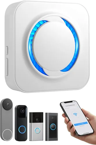Extensor de timbre inalámbrico para Ring Blink Google Nest, amplificador de timbre inteligente Wi-Fi sin necesidad de cableado y sin límites de