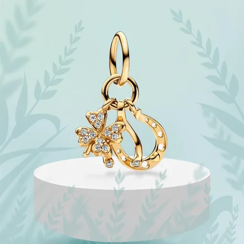Miniatura 91 de Dijes de plata de ley 925 con diseño de oso dorado para mujer, pulseras y collares, regalos para familiares y amigos, 3 piezas/paquete