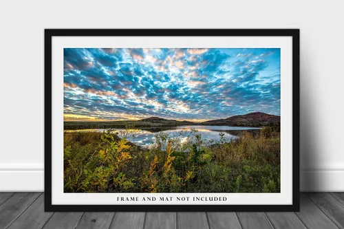 Miniatura 3 de Impresión de fotografía de paisaje (sin marco) Imagen del cielo escénico sobre el lago al atardecer en la noche de otoño en las montañas Wichita