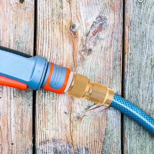Miniatura 7 de Yardwe Conector de manguera de agua de junta rápida chapada en aleación de aluminio de 2.37 x 1.14 pulgadas, accesorios de conexión rápida