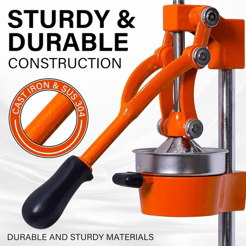 Miniatura 3 de Exprimidor manual de cítricos de hierro fundido, prensa manual comercial, exprimidor de encimera resistente para jugo de limón naranja fresco, fácil