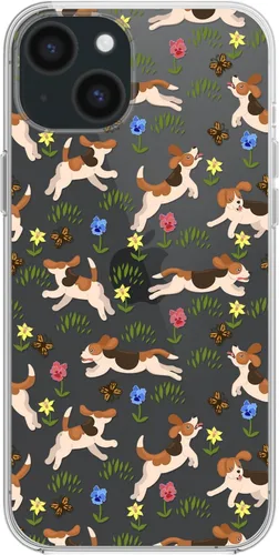 Miniatura 2 de Blingy's Funda para iPhone 15, lindo estilo perro Beagle divertido patrón de mascota diseño de animales de dibujos animados diseño transparente