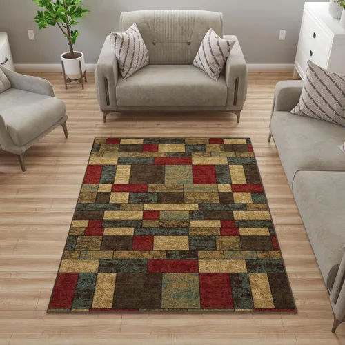 Miniatura 49 de Ottomanson Alfombra de pasillo de 20 x 53 pulgadas, antideslizante, fácil de limpiar, alfombra de lavandería, duradera y apta para mascotas
