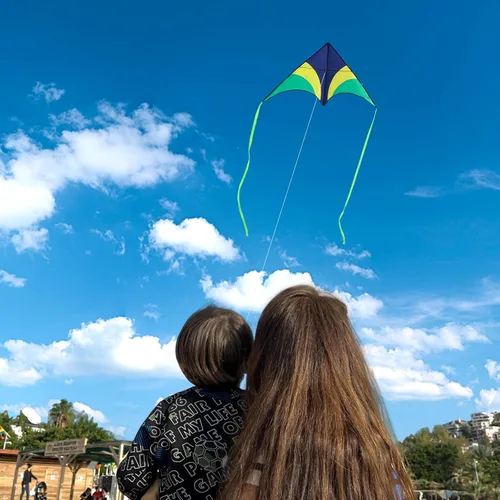 Miniatura 4 de Large Rainbow Delta Kite for Kids & Adults,Single Line Beach Kite for Kids Ages 4-8 & 8-12,Easy to Fly for Toddlers and Beginners