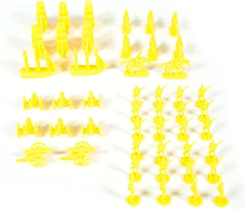 Miniatura 2 de napoleónicas & Guerra Civil Miniaturas Militares (Amarillo): de plástico Toy Soldiers Set: Infantería, Caballería, Artillería, barcos