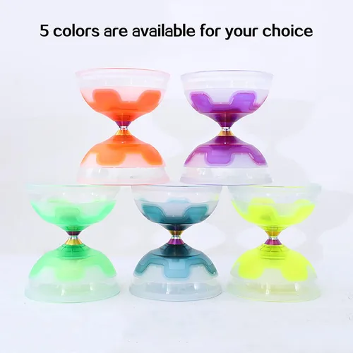 Miniatura 2 de Chinese Yoyo Diabolo Set - Triple Rodamientos LED Diábolo con Diablo Sticks & Net Bag (azul)