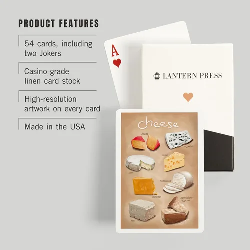 Miniatura 3 de Lantern Press Variedades de queso (52 cartas de juego, baraja de cartas de tamaño póquer con comodinos)