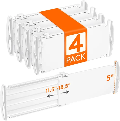 Miniatura 13 de Lifewit Separadores de cajones para ropa, 3.2 pulgadas de alto, 10.5 a 16.5 pulgadas, organizadores de cajones expandibles, separadores de plástico