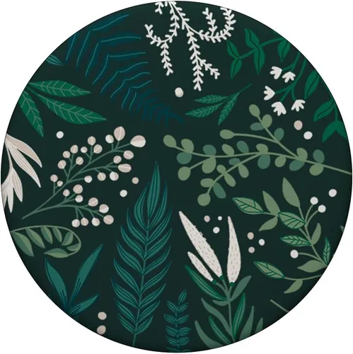 Miniatura 3 de Follaje botánico verde de helecho y bayas blancas patrón floral PopSockets intercambiables PopGrip