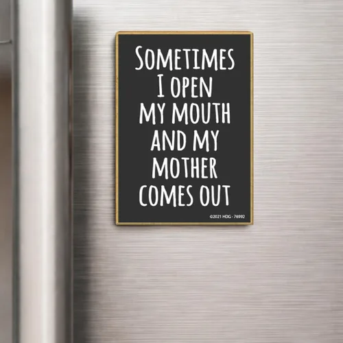 Miniatura 4 de Honey Dew Gifts, Sometimes I Open My Mouth and My Mother Comes Out, 2.5 pulgadas x 3.5 pulgadas, nevera divertida, decoraciones de casillero, imanes