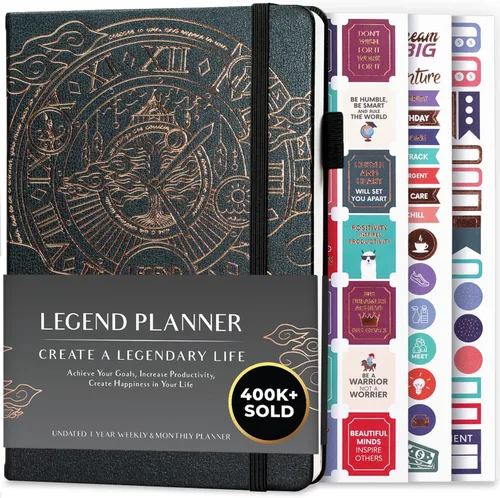 Miniatura 12 de Planificador Legend – planificador de vida semanal y mensual sin fecha para alcanzar tus objetivos y vivir feliz. Cuaderno organizador, diario