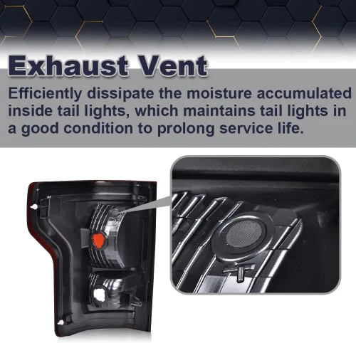 Miniatura 5 de PIT66 Conjunto de luz trasera de halogéno compatible con Ford F150 SSV 2016 2017/ F150 2015-2017 Lariat, XL, XLT FL3Z13405A-PFM, FO2800239