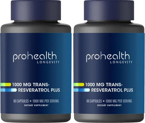Miniatura 10 de ProHealth Resveratrol 1000mg Trans-Resveratrol puro Plus Quercetina, vino tinto y extracto de té verde Clínicamente estudiado para apoyar