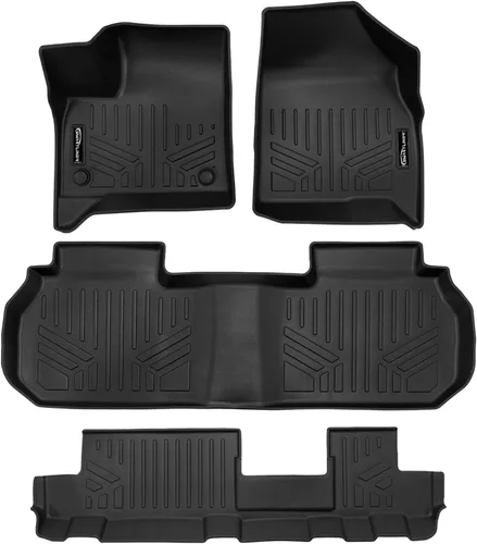 Miniatura 18 de SMARTLINER Juego de alfombrillas de piso de 2 filas compatibles con Chevrolet Traverse 2011-2017