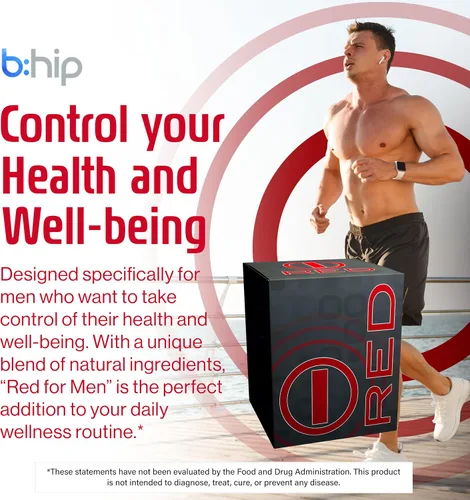 Miniatura 3 de bhip Red For Men (Fit) - Suplemento a medida para la salud hormonal, apoya la energía, la salud cardíaca, la vitalidad y la virilidad - 30 porciones