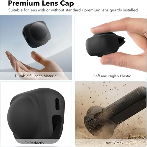 Miniatura 8 de SYMIK Funda de transporte pequeña para Insta360 X5 X4, paquete con tapa protectora de lente de silicona, protectores de pantalla para Insta 360 X5