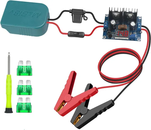 Abrazaderas de cocodrilo para cable de puente compatibles con batería Makita de 18 V, 2 pies y 14 AWG, cables de alimentación de arranque automotriz