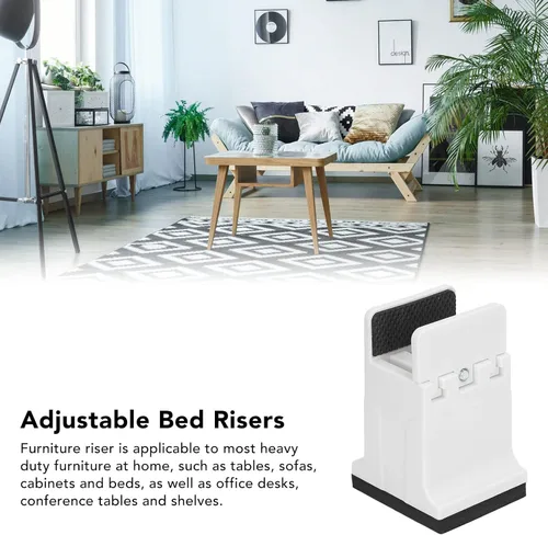 Miniatura 2 de Srliya 4 elevadores de mesa para cama, elevadores de muebles ajustables con abrazadera de tornillo, elevadores de muebles resistentes para sofá