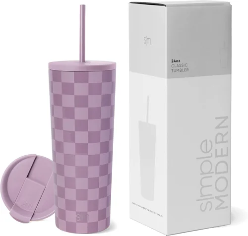 Miniatura 73 de Simple Modern- Vaso con aislamiento, c/tapa y pajilla Taza de viaje Botella de agua de ac. inox. reutilizable Unisex Colecc. Classic 24 oz