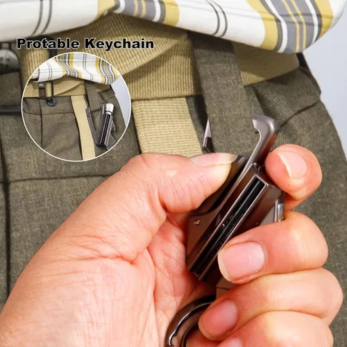 Miniatura 3 de 2Pcs Permanent Match Infinity Lighter with Multitool Keychain Bottle Opener Plateado + Negro