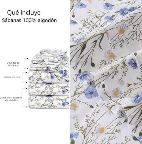 Miniatura 9 de RUVANTI Juego de sábanas divididas tamaño King de 100 % algodón para cama ajustable, 5 piezas, ropa de cama de tejido de percal suave y Guisante