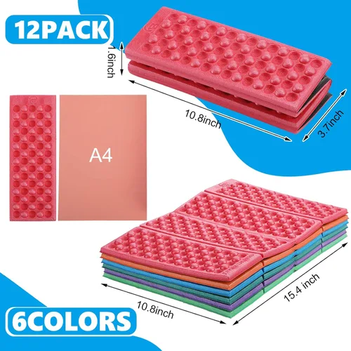 Miniatura 2 de Jutom Almohadilla de espuma de camping para piso, plegable, para senderismo, espuma EVA, impermeable, para asiento, silla, estadio, montañismo