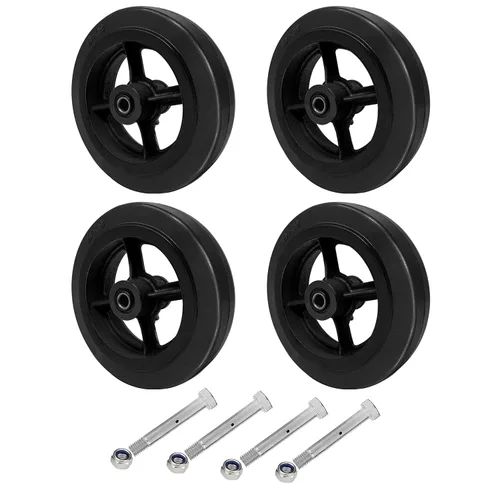 Miniatura 10 de Ruedas de 6 pulgadas para carrito, ruedas resistentes para ruedas industriales, ruedas de goma sobre hierro fundido, juego de 4 ruedas para carrito