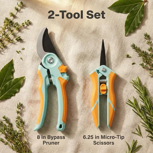 Miniatura 2 de NEXON Tijeras de Podar de Jardín Paquete de 2, Podadora Manual de Derivación de 8" y Tijeras de Jardín de Precisión de 6.25", Cortadores de Jardín