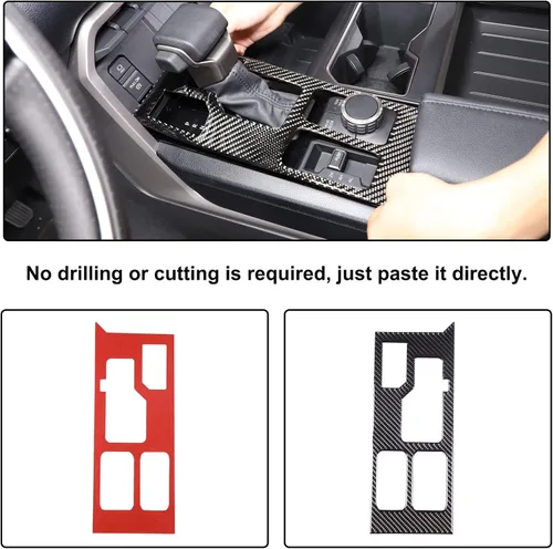 Miniatura 4 de Aunginsy Cubierta de Adhesivo del Panel de la Perilla de Cambios de la Caja de Control Central Compatible con Toyota Tundra/Sequoia 2022-2024 Coche