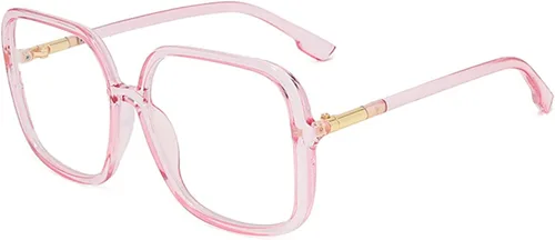 Miniatura 9 de Gafas de lectura cuadradas retro para mujer, bloqueo de luz azul, marcos de anteojos de gran tamaño, lente grande Negro