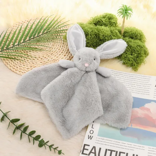 Miniatura 2 de Manta de seguridad de felpa con diseño de conejo gris de Apricot Lamb, manta de personaje para guardería de bebé, lujoso snuggler de peluche, manta