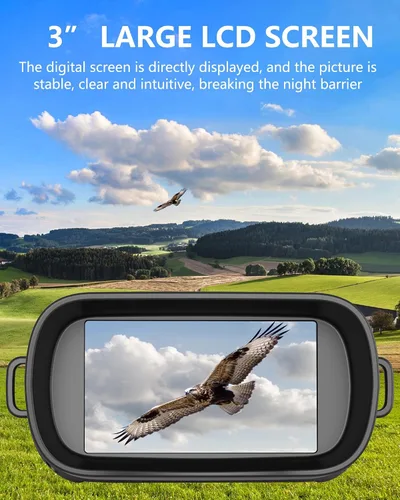Miniatura 3 de Gafas de visión nocturna 4K, binoculares, regalo para hombres y adultos, zoom digital 8X, potente luz IR ajustable, visión de hasta 1312 pies