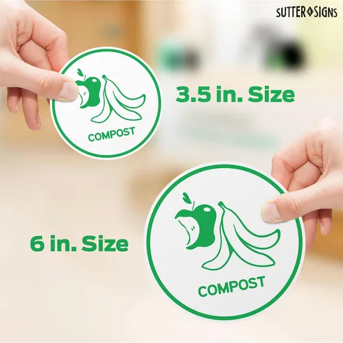 Miniatura 3 de Sutter Signs Calcomanías de reciclaje para papelera, 3.5 pulgadas de ancho, 5 calcomanías de reciclaje para contenedores de plástico, papel