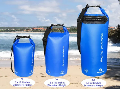 Miniatura 2 de Freegrace - Juego de 3 bolsas impermeables: bolsa con 2 cierres de cremallera y correa de hombro desmontable, riñonera y funda para teléfono; Azul