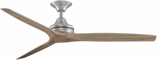 Miniatura 2 de Fanimation Spitfire - Ventilador de techo para interiores y exteriores de 60 pulgadas, níquel cepillado con cuchillas naturales