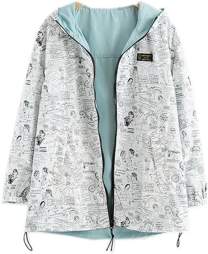 Miniatura 3 de Harajuku Pastel Bebé Azul Bomber Chaqueta Sudaderas Dos Lados