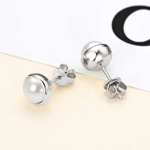 Miniatura 3 de Aretes de perlas para mujer, chapados en oro de 18 quilates, seleccionados a mano, perlas cultivadas de agua dulce AAAA, hipoalergénicos, regalo