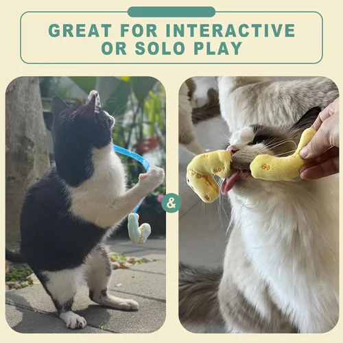 Miniatura 6 de Juego de Juguetes Interactivos para Gatos, Palitos Masticables de Silvervine y Juguete de Resorte para Gatos, Juguetes de Hierba Gatera para 10 packs