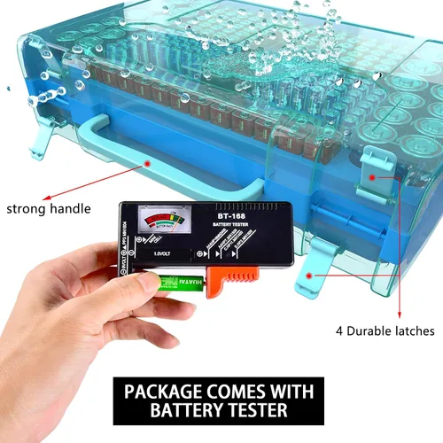 Miniatura 4 de ALCYON Estuche Organizador de Almacenamiento de Baterías de Gran Capacidad para 269 Baterías con Probador, Contenedor Portabaterías de Doble Cara
