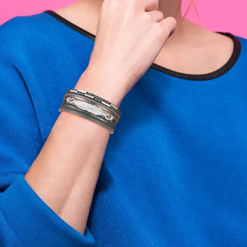 Miniatura 2 de Reloj despertador múltiple estilo bohemio, pulsera de hojas con cierre magnético colorido trenzado multicapa, aretes de plata 925 para mujer