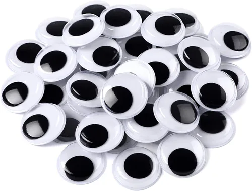 Miniatura 13 de 200 piezas de ojos ondulados, FEBSNOW ojos pegajosos autoadhesivos de plástico negro y blanco de tamaños variados adhesivos para manualidades