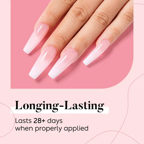 Miniatura 4 de Nicedeco Hema Free Cruelty Free - Esmalte de uñas de gel vegano, 2 unidades de 0.5 onzas líquidas, color blanco y rosa, kit de uñas de gel UV UV